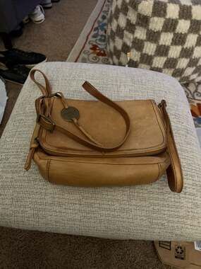Margot New York Tan Leather Crossbody Bag